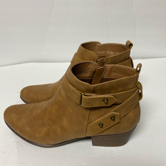 Unionbay Women’s Boots Tilly Cognac Heels Brown Ankle Boots Size 9M - Picture 3 of 7